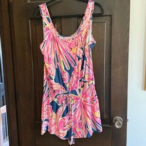 Lilly Pulitzer Tala Romper Indigo Sunseekers Tropical Jumpsuit XL